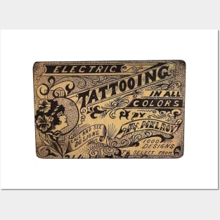 Vintage tattoo business card Posters and Art